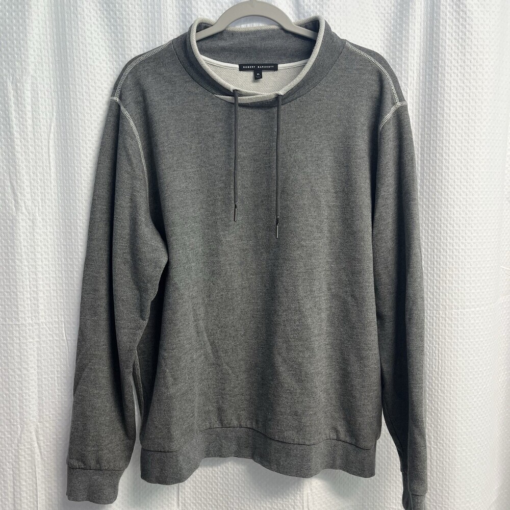 Robert Barakett Grandview Mock Neck Gray Sweatshirt Outdoor Hiking XL‎